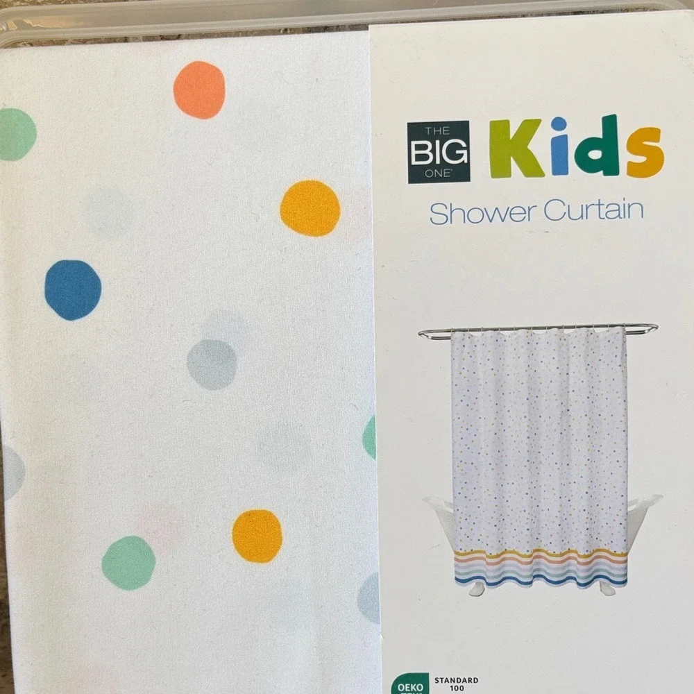 The Big One Kids Shower‎ Curtain Multicolored Polka Dot Design 70